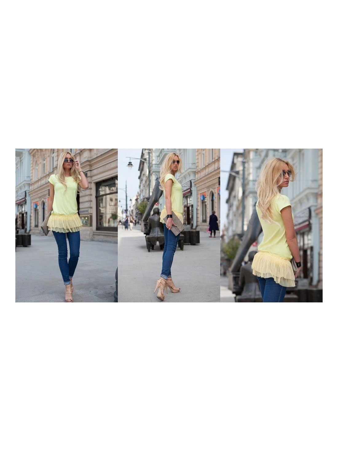 Lemon tunic with tulle 2056 - Online store - Boutique